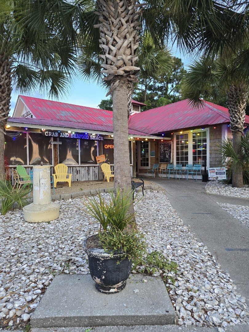 Seafood restaurant exterior along Ocean Highway.
